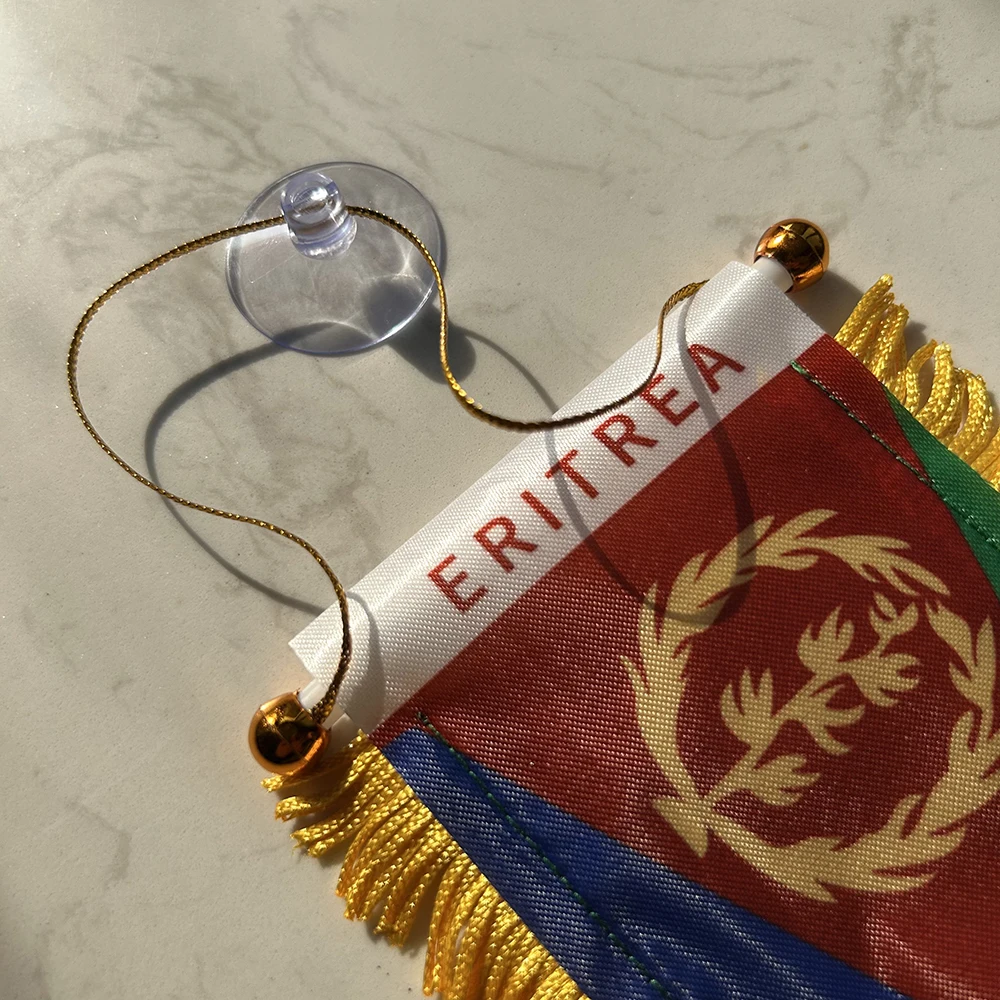 Mini bandera Eritrea vehículo – Poliéster impresión doble cara - imagen 5