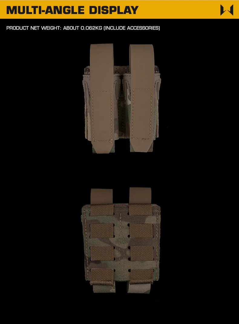 La bolsa montada en un sistema MOLLE
