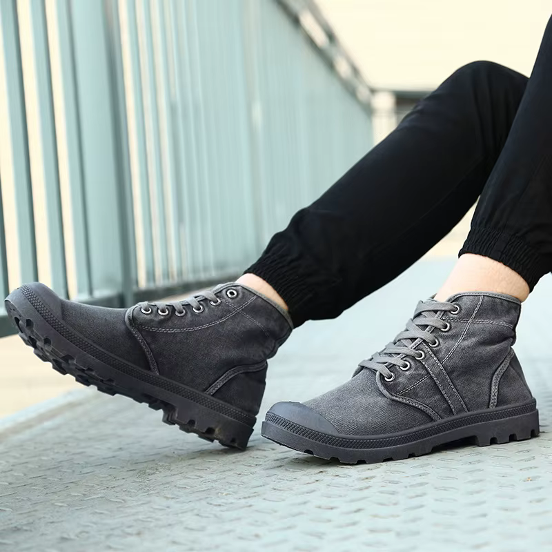 KA215 Botas tobilleras de lona suela gruesa hombre otoño invierno - imagen 4