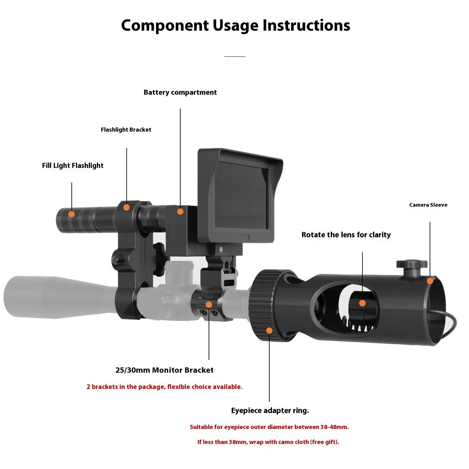 Visión nocturna monocular infrarrojo IR para caza con foto y vídeo - imagen 4