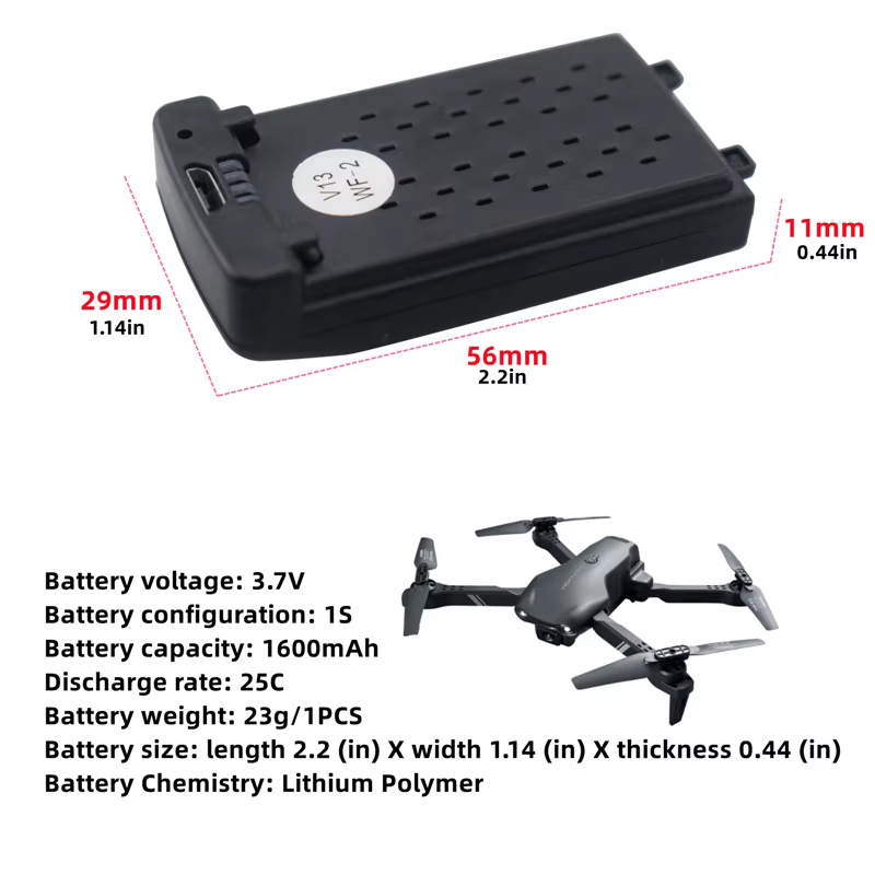 Batería LiPo para drone 4DRC V13 – Recambio original - imagen 4