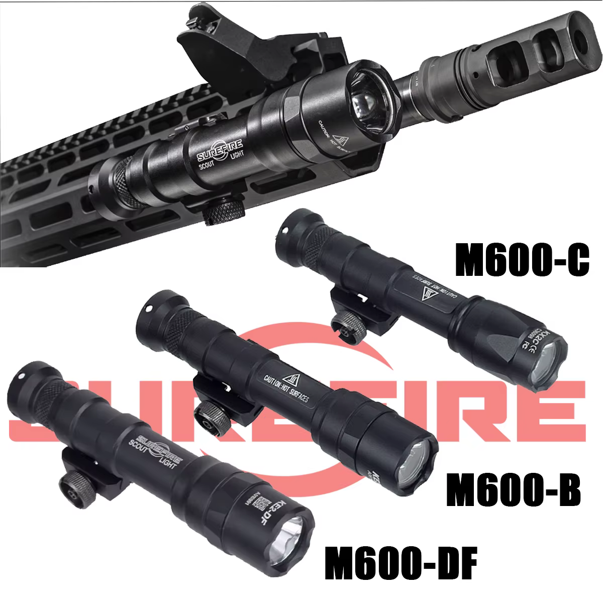 Linterna táctica Surefire M600DF 1400 lúmenes riel Picatinny