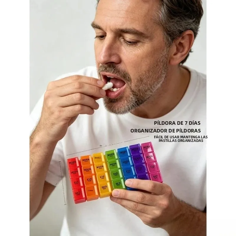 Pastillero modular de plástico PP para organización semanal, vitaminas - imagen 4