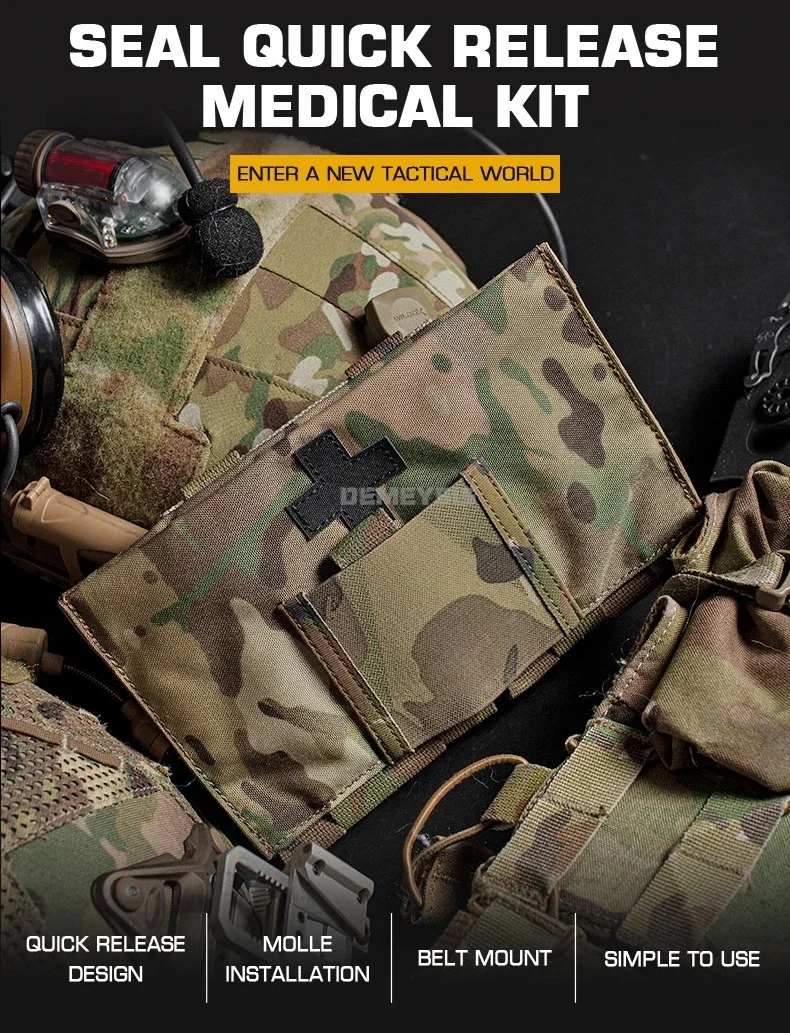 Bolsa táctica militar de primeros auxilios en negro