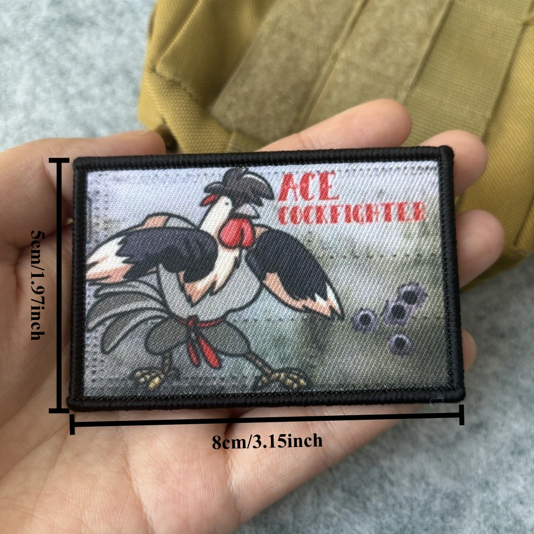 Parches tácticos mochila gancho y bucle cuervo con gallo combate - imagen 2