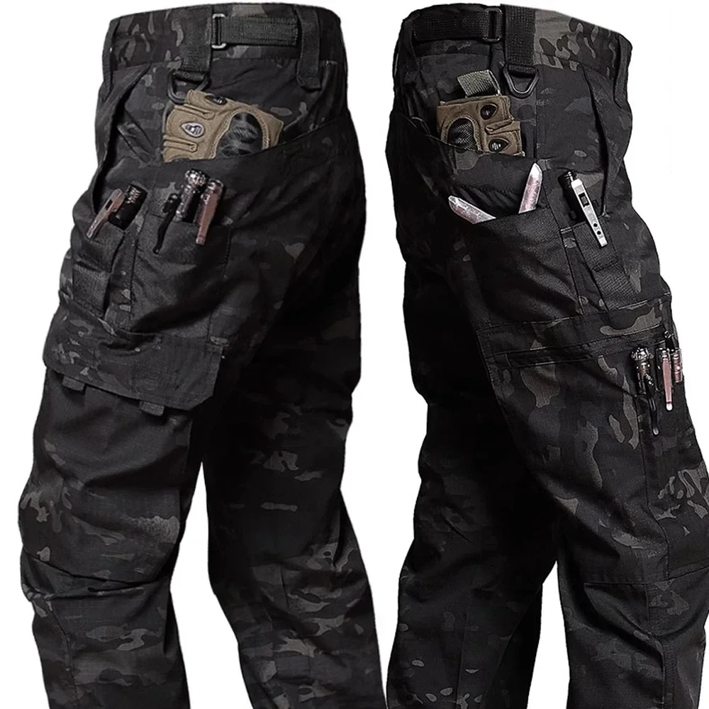 Pantalones tácticos impermeables hombre con bolsillos resistentes - imagen 2