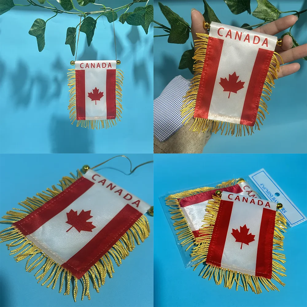 Bandera de Canadá para coche, banderín colgante impresa por doble cara - imagen 5