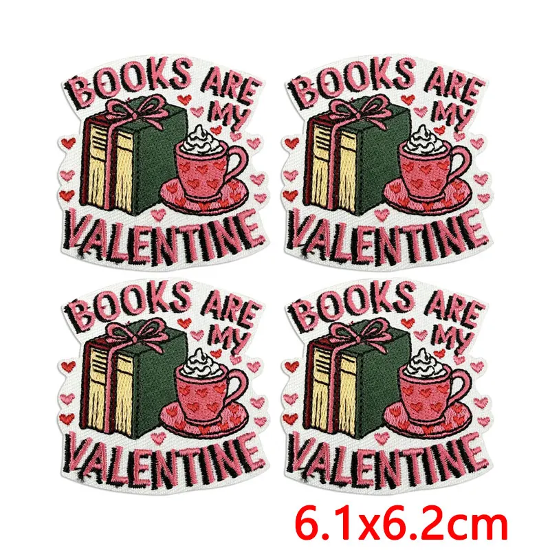 Parches termoadhesivos literarios con corazón y rosa bordada para ropa - imagen 4