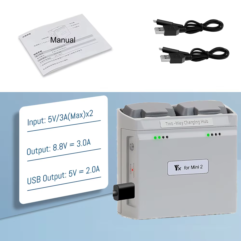 DJI Mini 4K/2SE/2/SE Hub de carga bidireccional gestor baterías rápido - imagen 3