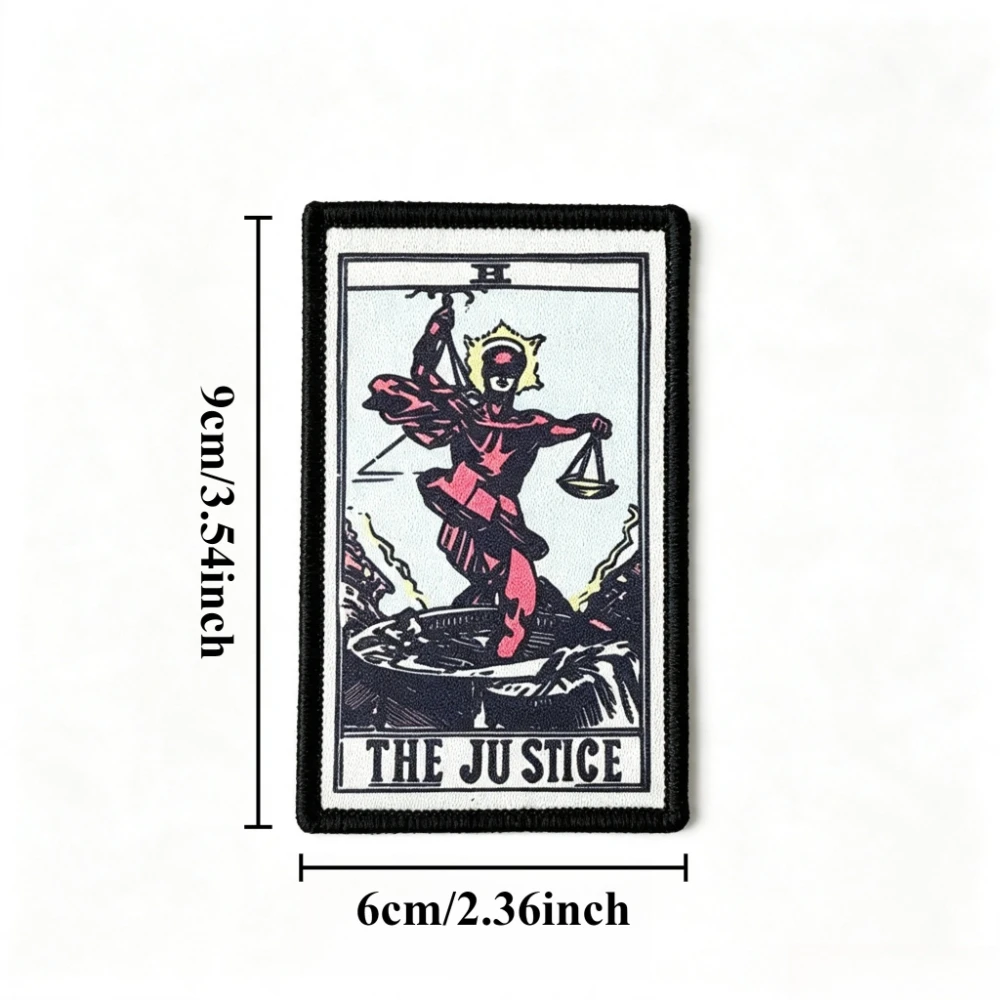 Parche táctico Tarot de la Justicia con cierre de gancho y bucle - imagen 3