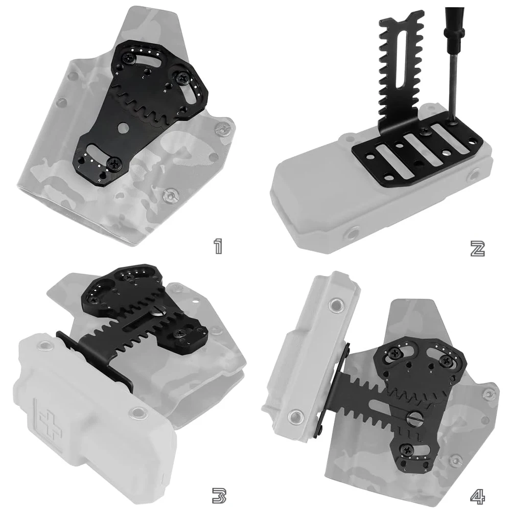 Adaptador táctico multiángulo rotación conector placa–funda inclinación - imagen 5