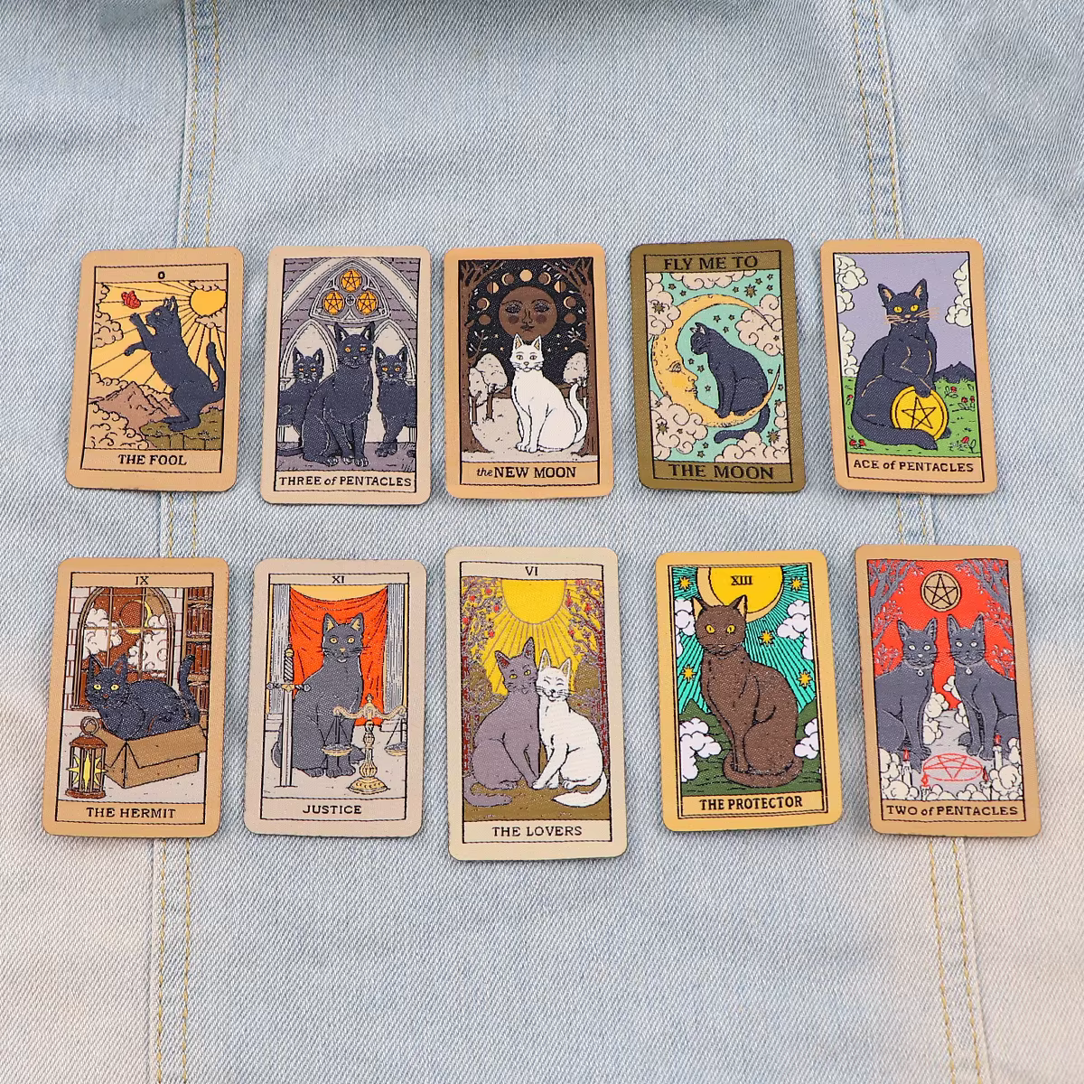 Parche MOLLE bordado gato negro y luna – Tarot esotérico