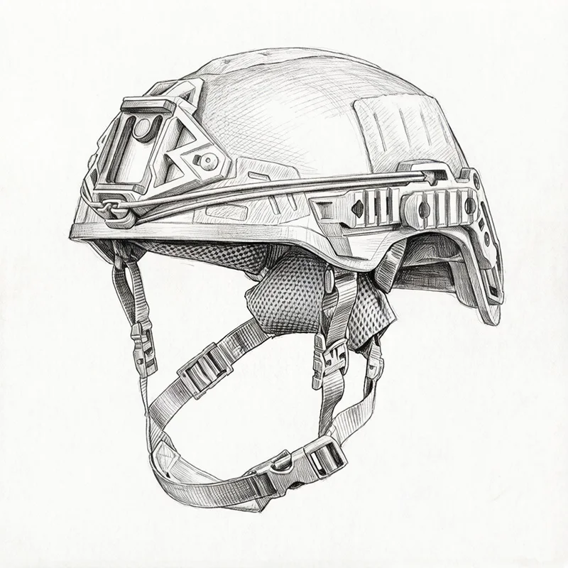 Soporte NVG Wendy para casco grueso con acabado arenado y acolchado