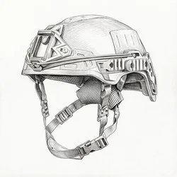 Soporte NVG Wendy para casco grueso con acabado arenado y acolchado