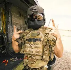 Mascarilla protectora MFS negra casco aviación militar NVG