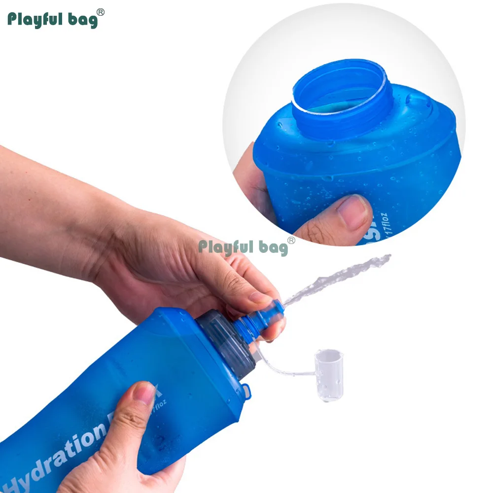 Botella de agua plegable TPU para rutas, correr y ciclismo - imagen 5