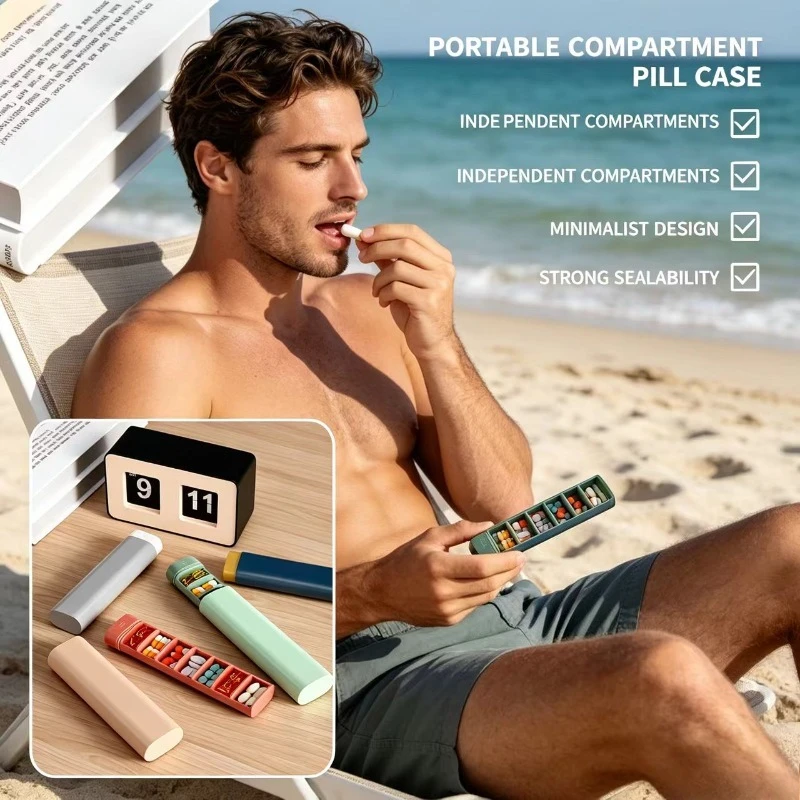 Pastillero organizador portátil para botiquín de viaje