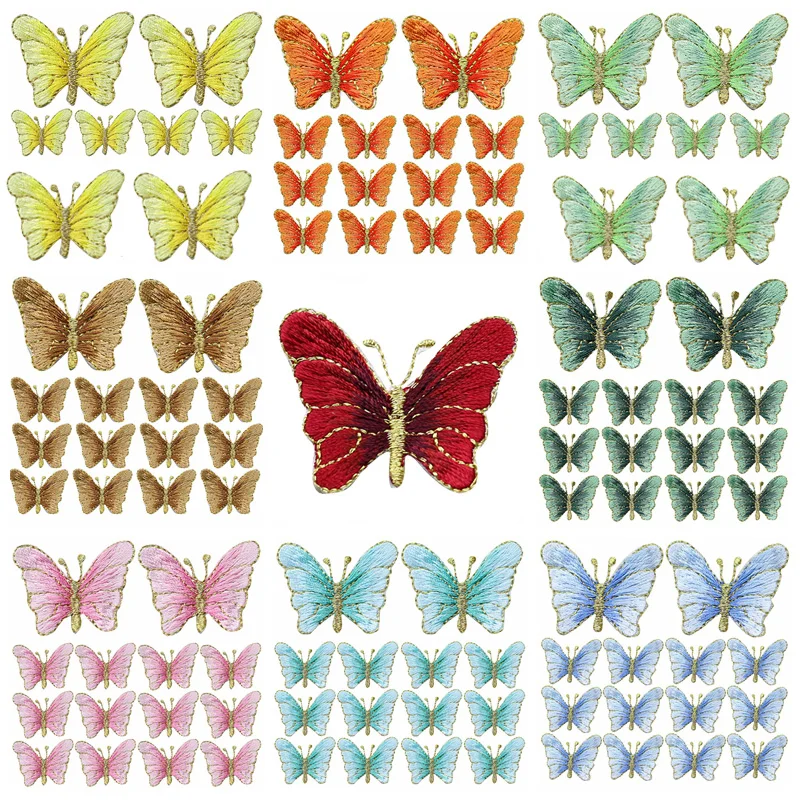 Parche de mariposa bordado multicolor