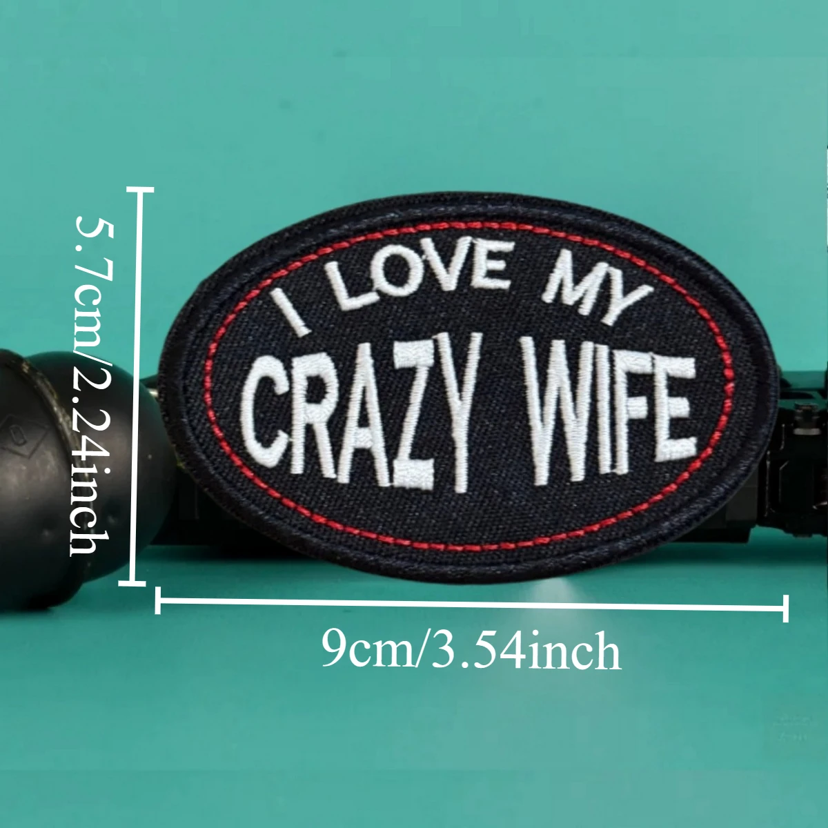 Parche bordado táctico moral 'I LOVE MY CRAZY WIFE' para chaleco - imagen 3