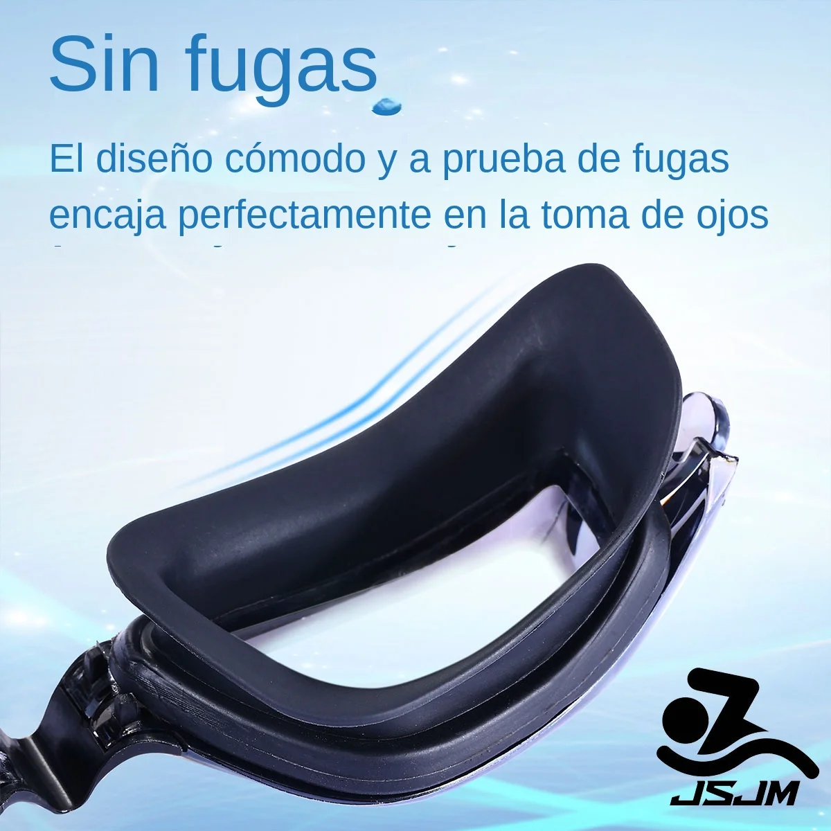 JSJM Gafas de natación para adultos antiniebla UV silicona ergonómicas - imagen 2