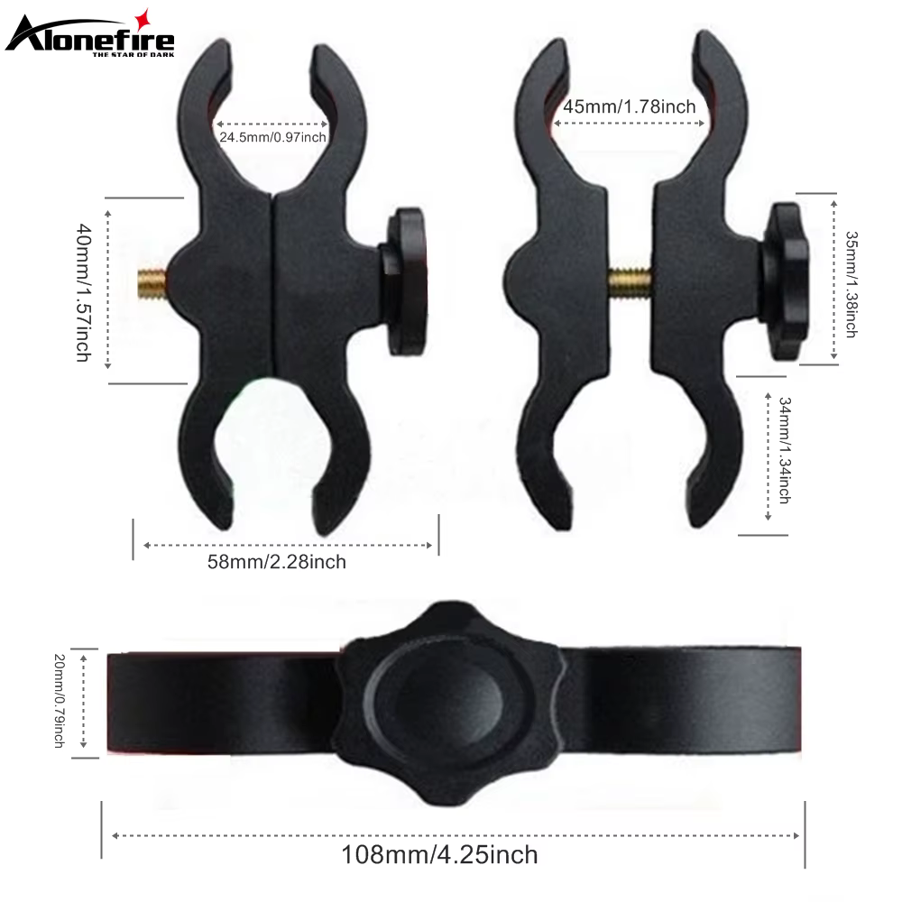 Abrazadera tubular para linterna táctica y láser