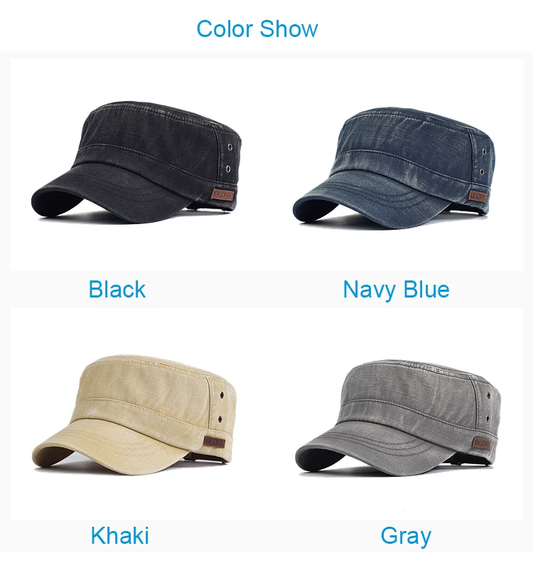Gorras militares de algodón lavada con estética vintage y ajuste regulable