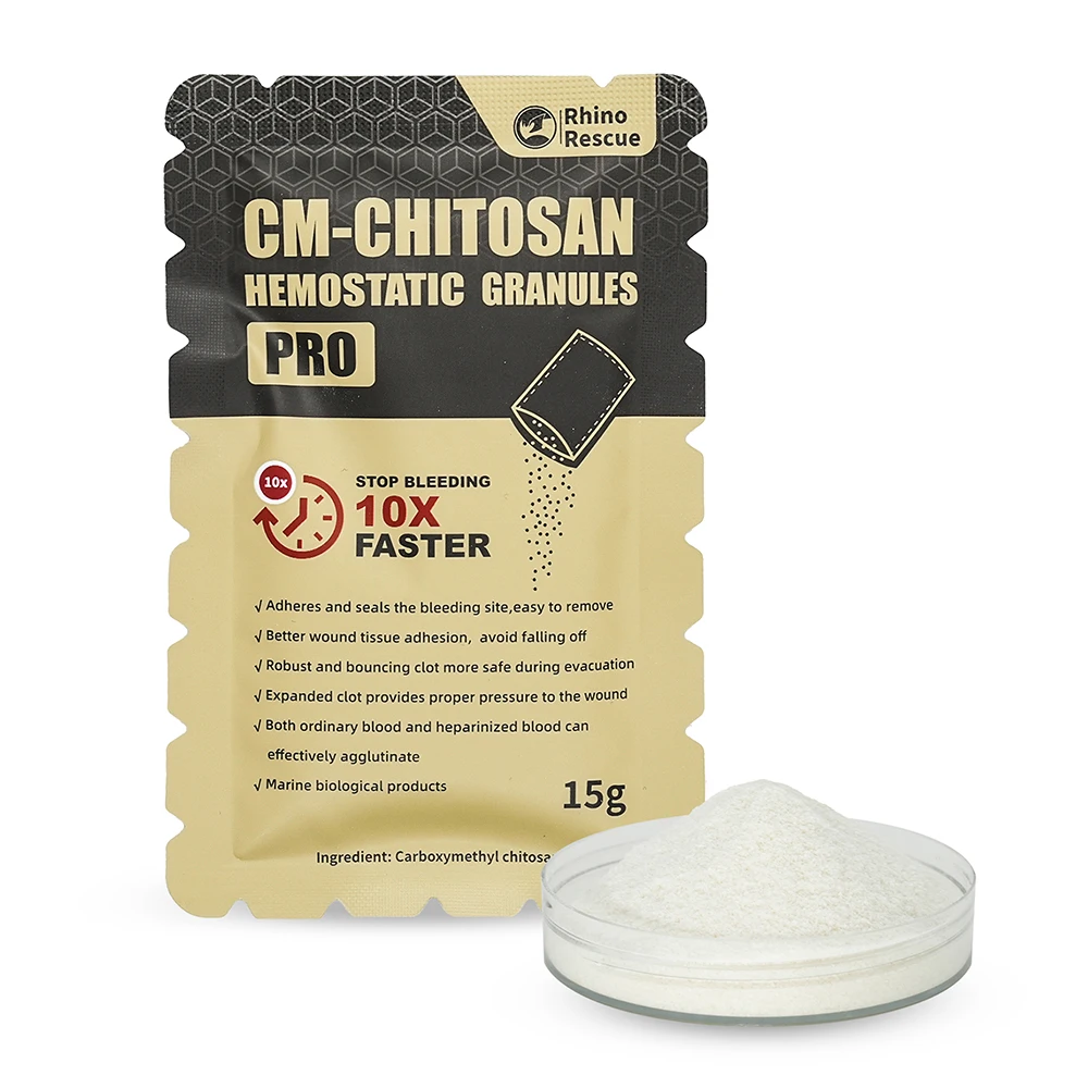 Polvo hemostático quitosano RHINO RESCUE – Tratamiento heridas trauma táctico - imagen 4