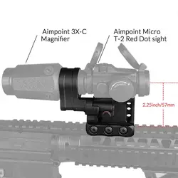 Montura para mira telescópica CNC híbrida PPT con punto rojo y lupa