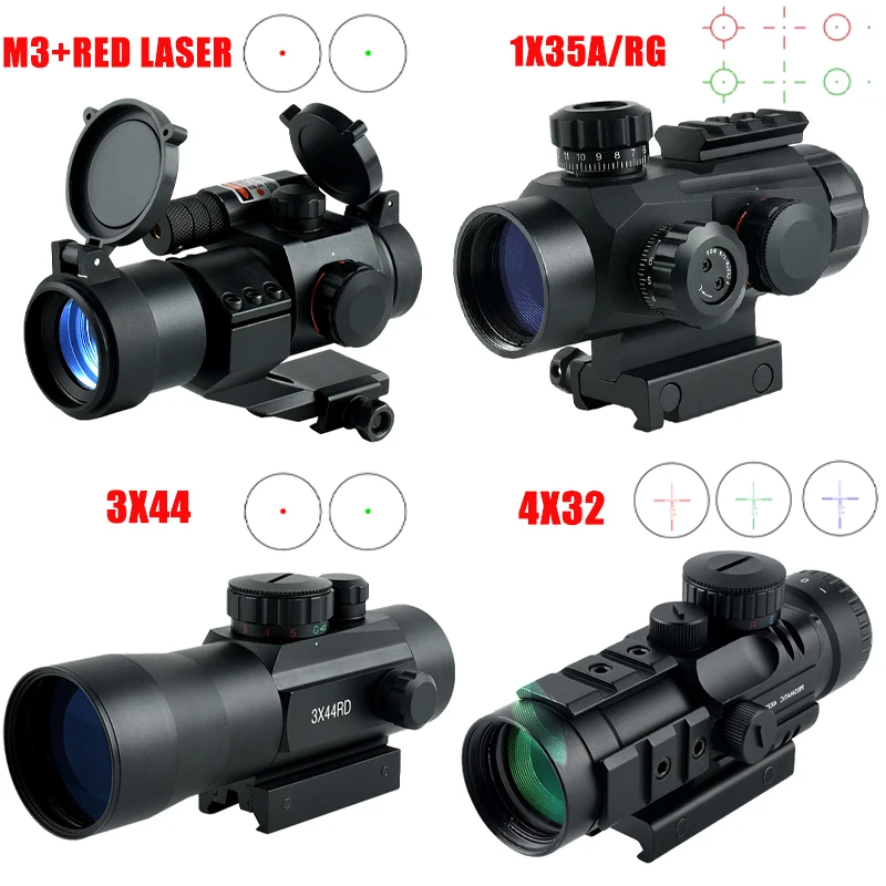 Mira colimador táctica punto rojo y verde para airsoft Picatinny