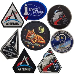 Artemis U.S. Space Force parches tácticos velcro temática lunar