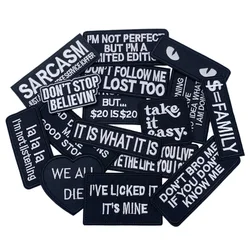 Parches termoadhesivos bordados con frases divertidas para ropa