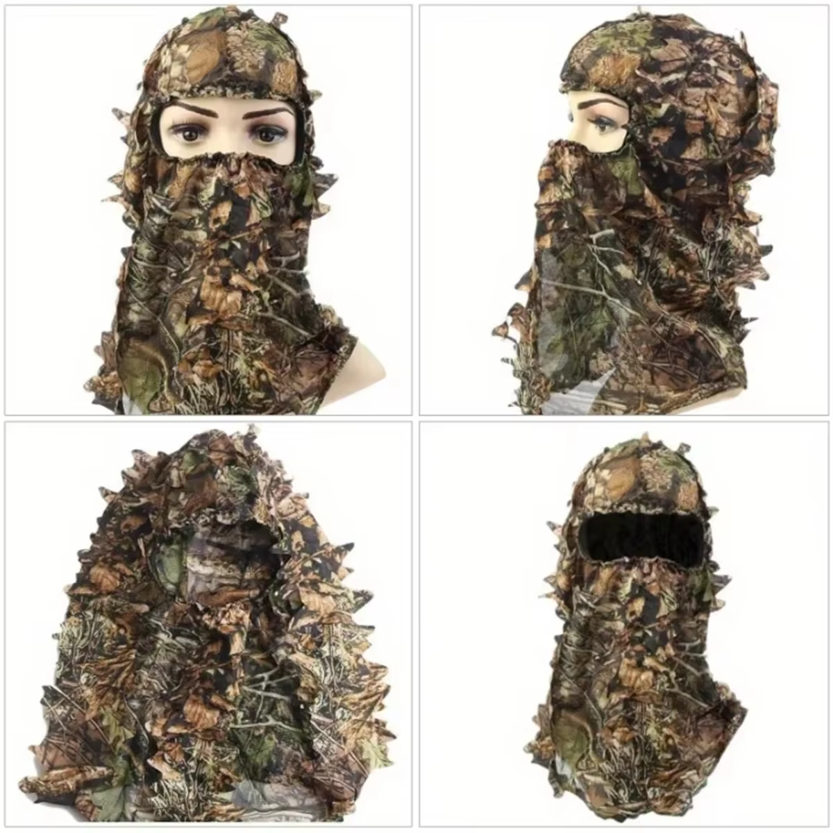 Sombrero Ghillie 3D con careta – Camuflaje hunting completo - imagen 4