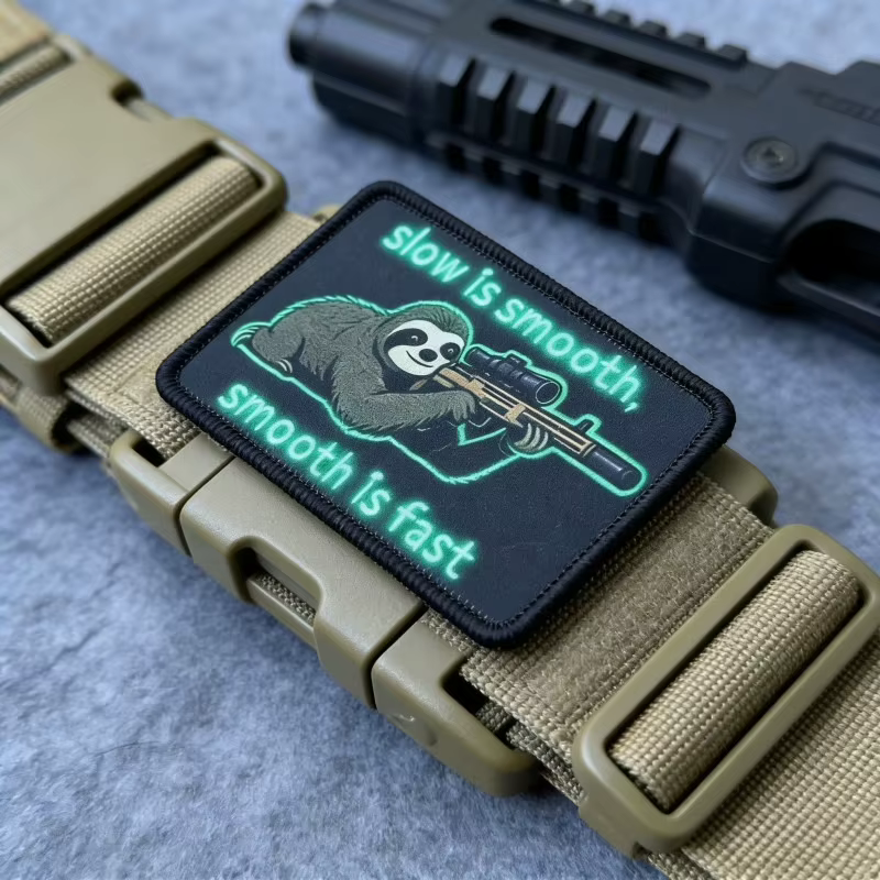 Parche táctico moral lona Sloth Slow Is Smooth con velcro - imagen 4