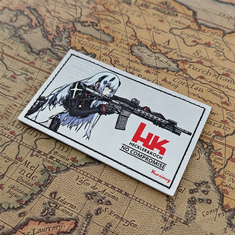Parche táctico HK416 Girls Frontline con grabado UV en cuero PU - imagen 3