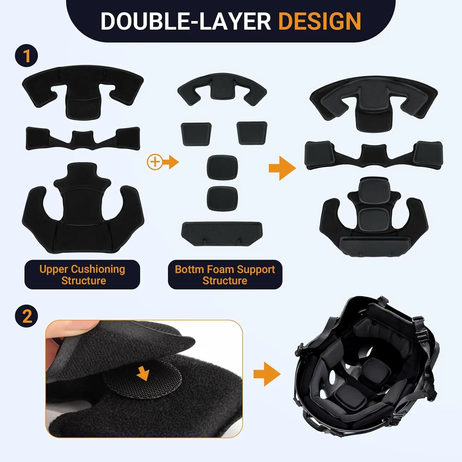 Sistema de suspensión táctico para casco Wendy, cordón para casco, almohadilla de espuma viscoelástica para cascos FAST MICH, accesorios para cascos de caza al aire libre