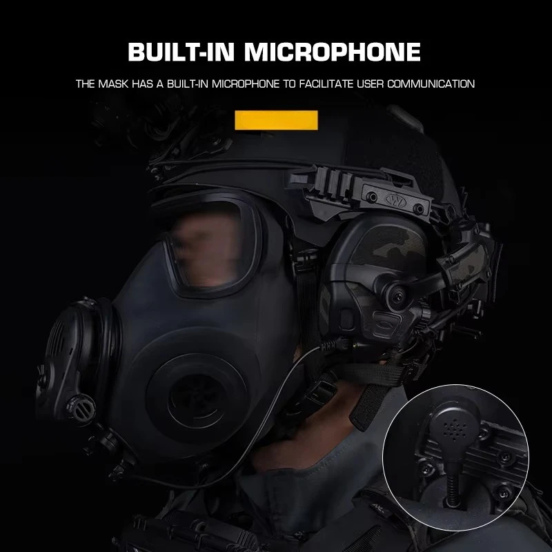 Máscara antigás táctica M53 con ventilación y micrófono para airsoft - imagen 4