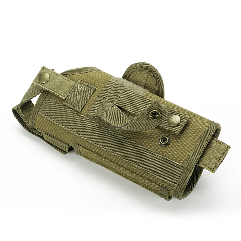 Funda táctica de pistola de cuero MOLLE para diestros - imagen 4