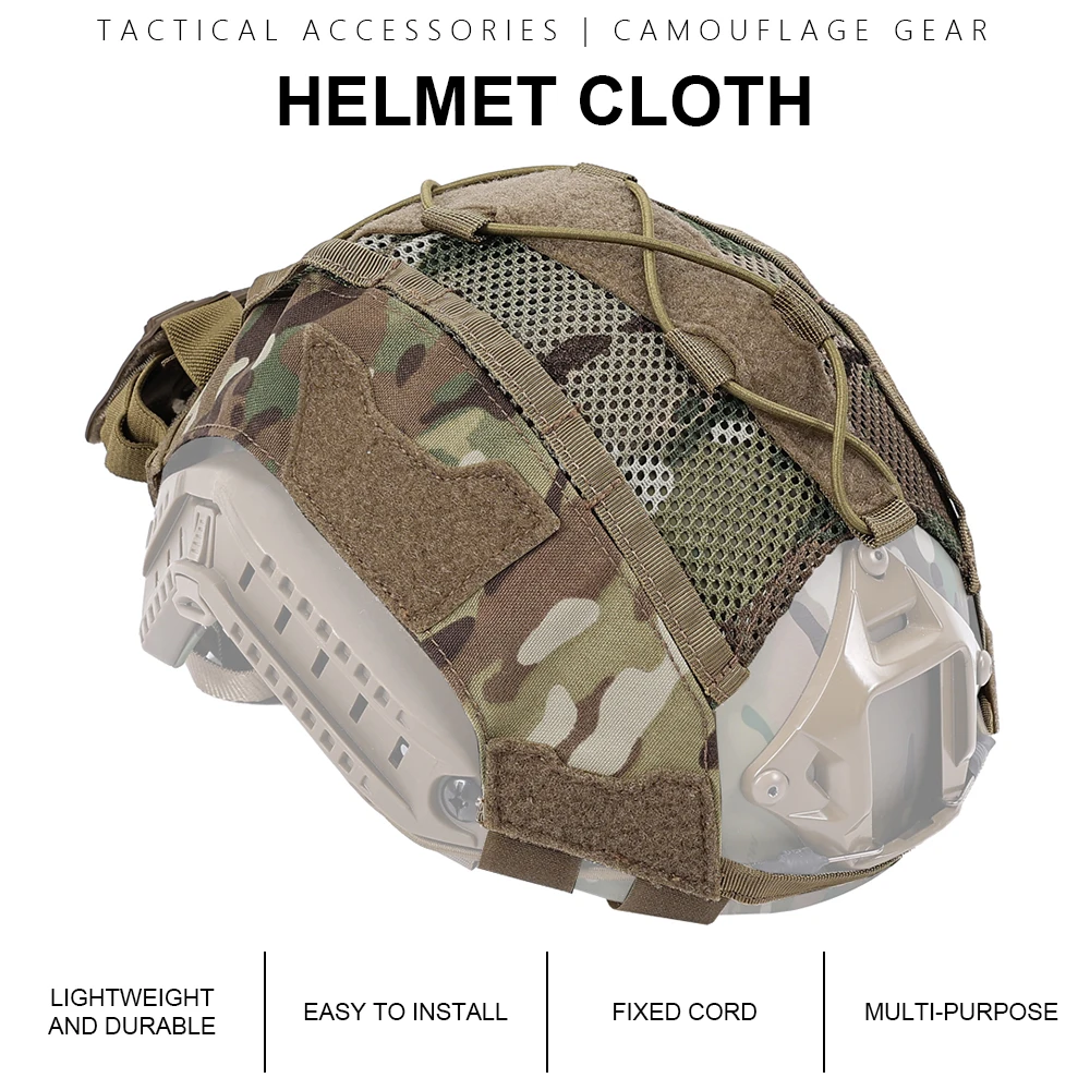 Funda táctica SINAIRSOFT montada en casco vista frontal