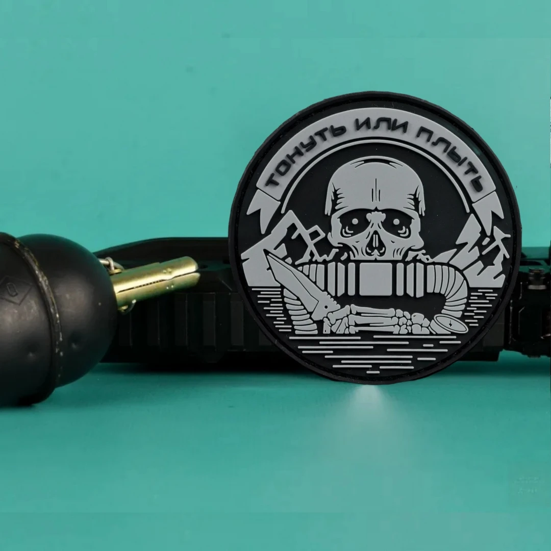 CLEARED.HOT Parche Frogman Skull PVC – Calavera táctica para mochilas y ropa - imagen 4