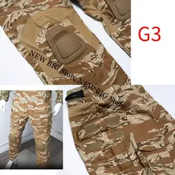 G3 Pantalones tácticos camuflaje tigre desierto con rodilleras
