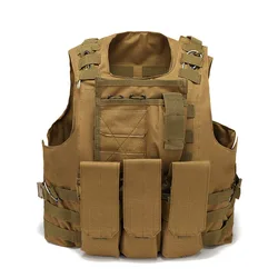 Chaleco táctico Oxford MOLLE portaplacas asalto para hombre