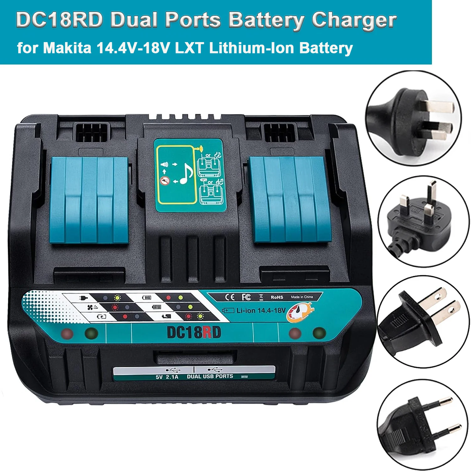 Makita LXT Cargador doble para batería de litio con carga rápida - imagen 3