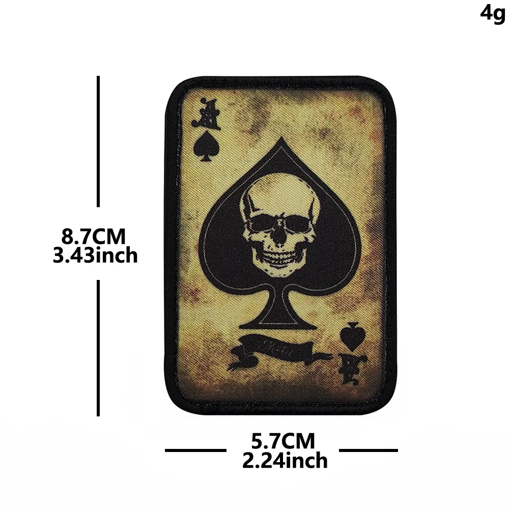 Black Jack parche táctico calavera vintage naipes envejecidos - imagen 3