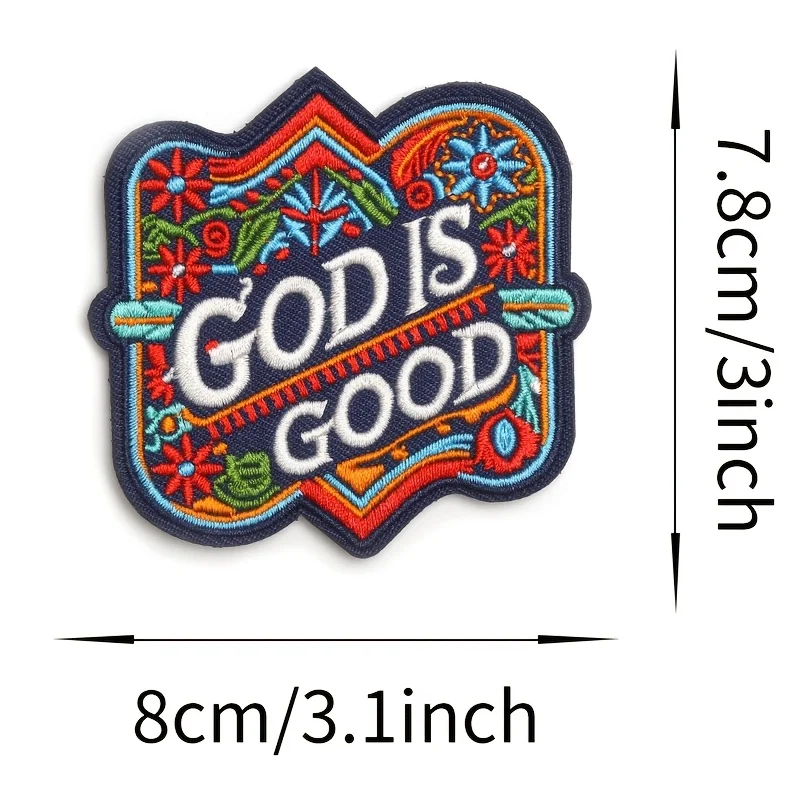 Parche de velcro bordado “Dios Is Good”