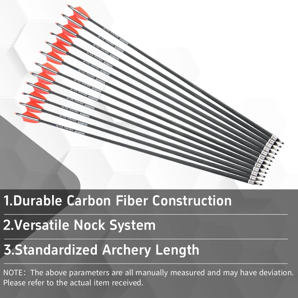Flechas de carbono para tiro con arco, plumas pavo