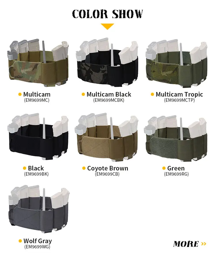 Chaleco táctico Emersongear vista frontal con sistema de velcro
