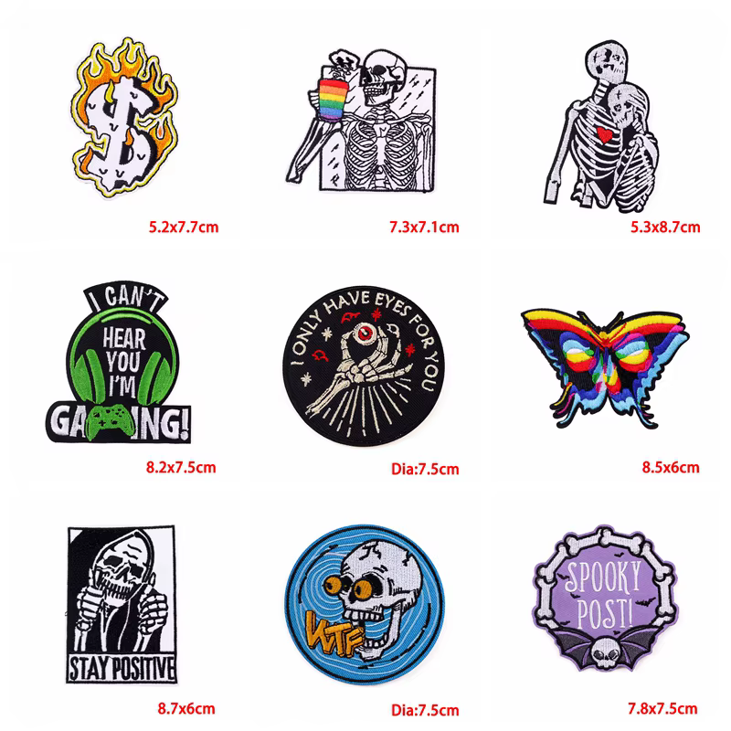 Parches termoadhesivos punk llama calavera para chaquetas mezclilla - imagen 4