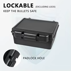 Caja de munición táctica con cierre y tapa abatible para rifle
