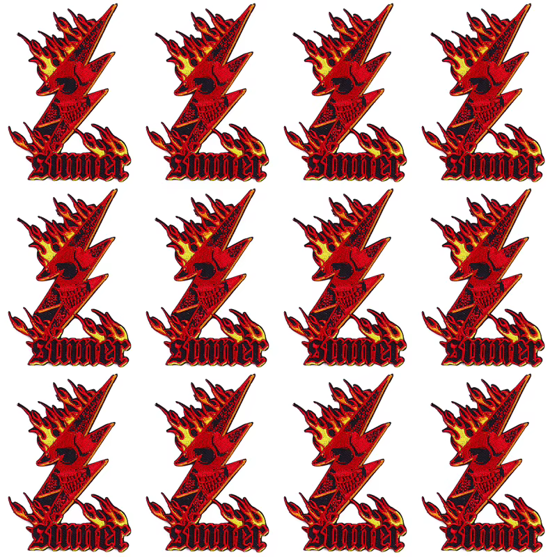 Parche bordado rojo estilo Punk – Termoadhesivo con velcro para coser o planchar - imagen 5