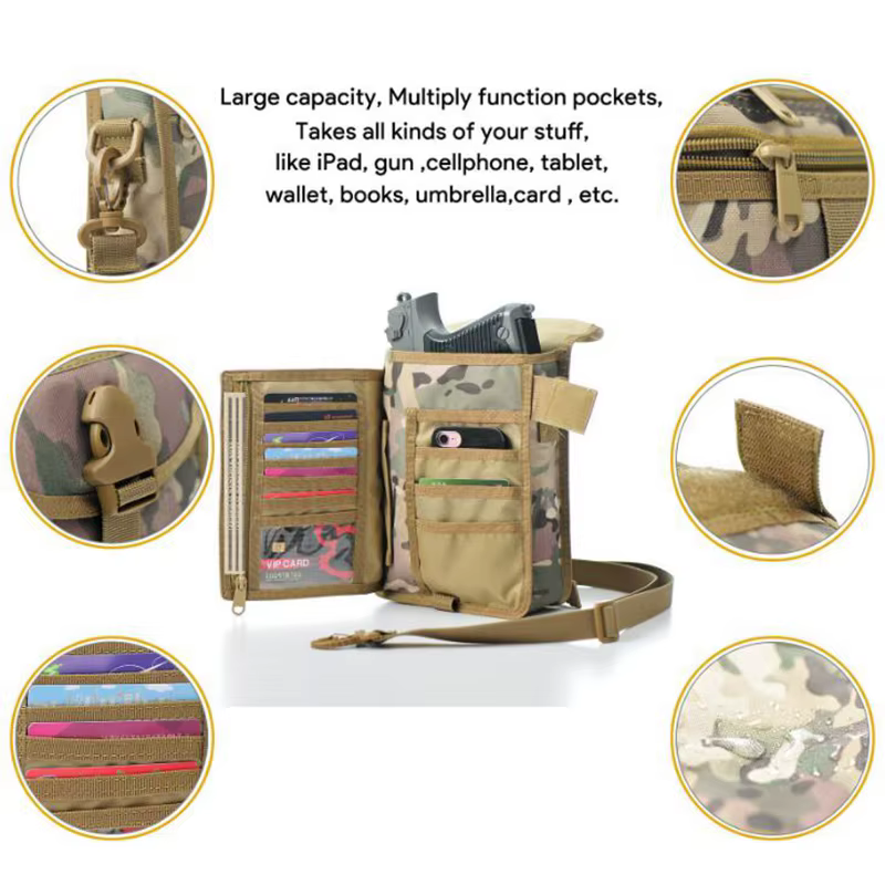 Funda pistola táctica oculta EDC MOLLE para cinturón y hombro - imagen 5